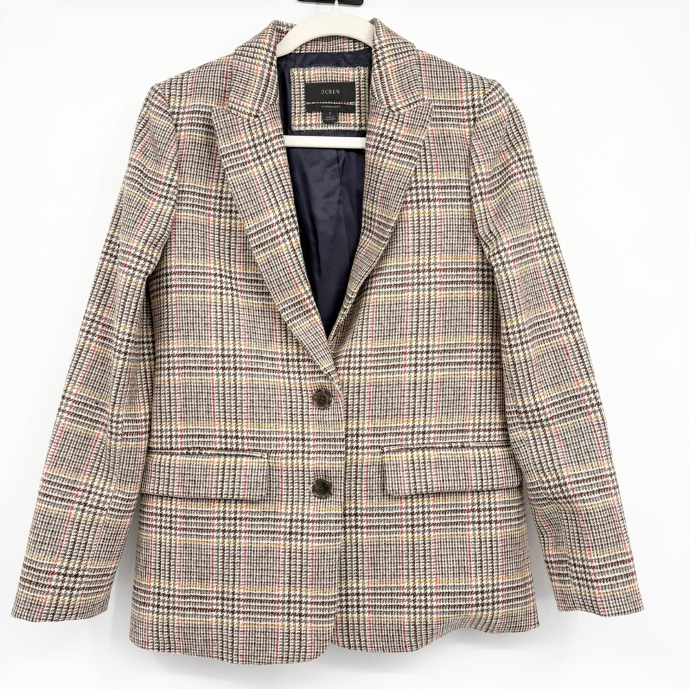 J. Crew Womens Sommerset Glen Plaid English Wool Dark Academia Blazer Size 2